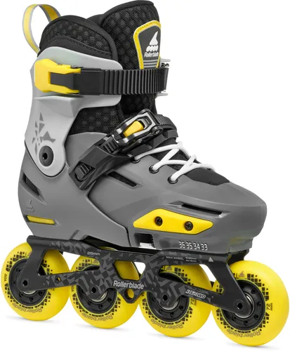 Rollerblade Inline Skates Apex - Grau/Gelb für Kinder - Inliner für Kids mit verstellbaren Größen, ideal für Urban und Freestyle. Mit Premium Liner und Shock-Absorber für optimalen Schutz und Komfort.