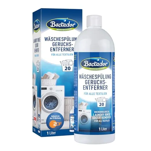 BACTADOR® Waschmittel Geruchsentferner 250177, 1 Liter - Flasche - Arzneimittel zur effektiven Geruchsentfernung aus Textilien und Tierumgebungen, entfernt hartnäckige Gerüche nachhaltig und reinigt gleichzeitig die Waschmaschine.