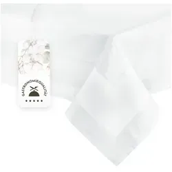 ZOLLNER Tischdecke 130 x 220 cm - Edle Atlaskante aus 100% Baumwolle - Hochwertige Tischdecke für Esszimmer und Küche, mit edler Atlaskante und pflegeleichtem Material, ideal für festliche Anlässe.