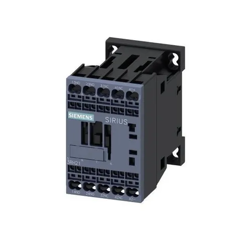 Siemens Dig.Industr. Hilfsschütz 3RH2122-2XB40-0LB2 - Schützzubehör mit 2 Öffner- und 2 Schließerkontakten, ideal für zuverlässige Steuerung in Bahnanwendungen, DC24V Betriebsspannung.