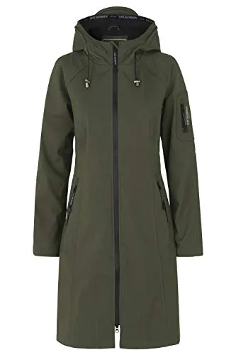 Ilse Jacobsen HORNBÆK RAIN37 Langer Outdoor Regen Parka - Wasserdicht & Atmungsaktiv | Army | Größe 40 - Dieser elegante Outdoor-Regenparka aus atmungsaktivem Softshell-Material bietet optimalen Schutz bei Wind und Wetter. Mit schmutz- und wasserabweisender Beschichtung und bequemem Schnitt ist er ideal für aktive Tage im Freien.