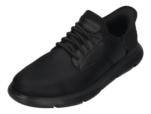 Skechers GARZA GERVIN Sneaker Black Black 48,5 EU - Casual Sneaker in Größe 48,5 EU aus hochwertigem Glattleder, ideal für den täglichen Komfort mit weiten Schuhweite und rundem Zehenbereich.