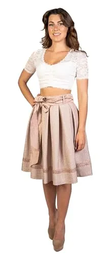 Trachtl Daria Trachten Damen Dirndlbluse - Weiß/Creme Kurzarm - Traditionelle Dirndlbluse aus hochwertiger Spitze, ideal für festliche Anlässe. Bequem und stilvoll, perfekt für das Oktoberfest oder andere Trachten-Events.