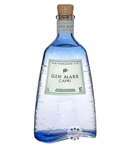 Gin Mare Capri 1 l - Gin, 1 Liter mit erfrischenden Noten von Zitronen und Bergamotten, ideal für Gin Tonic oder Cocktails – für das perfekte Urlaubsfeeling!