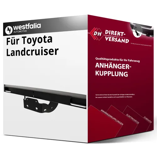 Westfalia starre Anhängerkupplung für Toyota Landcruiser 2009-jetzt - Anhängerkupplung von Westfalia für Toyota Landcruiser, starr und ohne Eintragung in die Fahrzeugpapiere, ideal für hohe Anhängelasten bis 3500 kg.