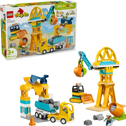 DUPLO Town Baustelle mit Baufahrzeugen - 3-in-1-Set, Konstruktionsspielzeug 10476