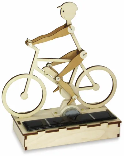 SOL-EXPERT Bausatz Solar Radler / E-Biker - Holzbausatz 50040 - E-Bikes & Fahrräder, solarbetriebenes Modell mit umweltfreundlicher Bauweise, ideal für kreative Bastler ab 10 Jahren. Spaß beim Zusammenbauen und aktiver Umweltschutz!