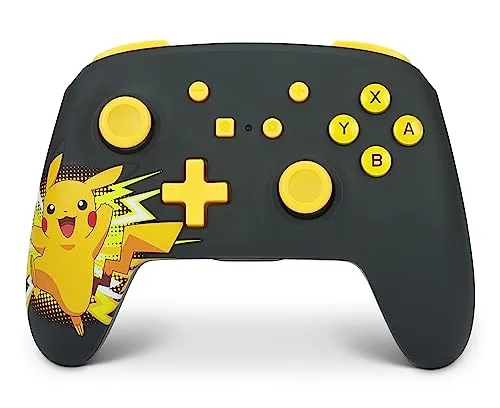 PowerA NSGP0016-01 - Kabelloser Controller für Nintendo Switch, Pikachu Design, 30 Stunden Spielzeit und erweiterbare Gaming-Tasten