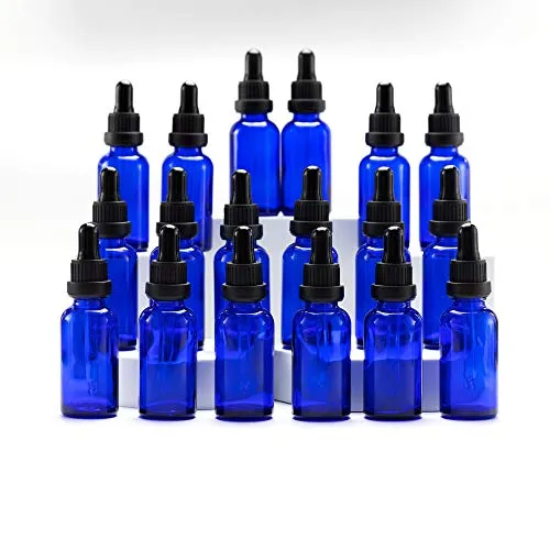 YIZHAO Pipettenflasche 30ml Blau, Apothekerflasche mit [Dropper Pipette Glas], Tinktur Flaschen für Ätherische Öl,Parfümöle,Aromatherapie,Düfte,Flüssigkeit – 18Pcs