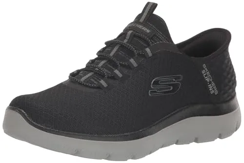 Skechers Herren Summits High Range Turnschuhe, Black Mesh/Charcoal, 50.5 EU Weit - Bequeme Slip-Ins von Skechers für müheloses Anziehen. Mit einem exklusiven Fersenkissen und luftgekühlter Memory Foam-Sohle für hohen Tragekomfort. Ideal für den täglichen Gebrauch.
