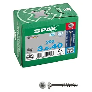 SPAX Universalschrauben T15 Senkkopf Edelstahl A2 0197000350403 3,5 mm x 40 mm, 200 St.