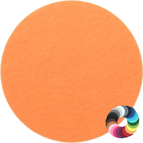 BIASTO Filzuntersetzer Rund 20cm in orange (HF002); Farbauswahl & Größenwahl; Untersetzer Gläser; Für Getränke, Tassen, Blumentöpfe, Vasen, Tisch, Bar, Wohnung, Tisch-Deko