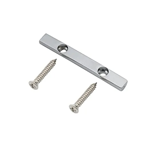 Musiclily Pro 43mm Messing Bass Saitenniederhalter String Retainer Bar für 4-Saiter E-Bass, Chrom