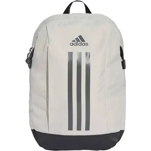 adidas Unisex Power Backpack - Aluminium/Black, One Size - Robuster Rucksack aus 100% recyceltem Polyester mit externem gepolstertem Laptopfach und zahlreichen Taschen, ideal für Schule, Uni oder Freizeit.