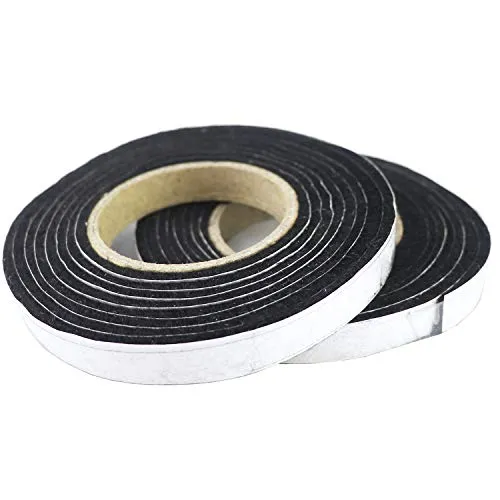 LANUCN , BBQ Self-Adhesive Smoker Dichtung, Hitzebewahrung, Nomex Grill Türdichtung, Grill Zubehör (8,2ft, 1/2 '', 1/8 '', 2 Pack) (Schwarz)