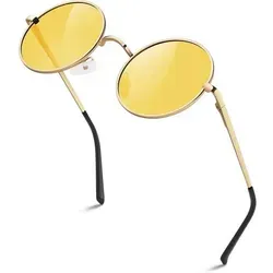 Sonnenbrille Retro Rund Polarisiert für Herren und Damen - Stylische Sonnenbrille im Retro-Rund-Design mit 100% UV-Schutz. Ideal für kleinere Gesichtsformen. Ultraleicht und komfortabel für den täglichen Gebrauch. Hochwertige Materialien garantieren Langlebigkeit und zuverlässigen Schutz.