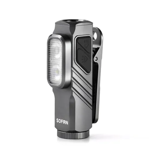 Sofirn ST10 Mini Taschenlampe Led Aufladbar, 1000LM Spot / 500LM Flut / 660NM Rotlicht, Doppelte Maglite, Type-C, Clip, IPX6 Wasserdicht, Taschenlampen Klein für Zuhause, Gassigehen, Angeln, Notfälle