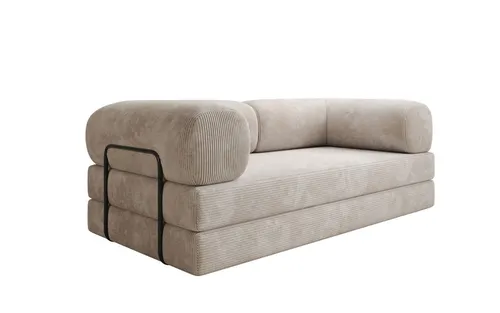 Luxusbetten24 Sofa Designer Sofa Lazy 3 Sitzer, mit Aufklappfunktion und Cordbezug beige