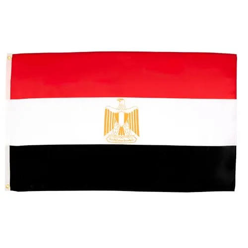 AZ FLAG - Flagge Ägypten - 250x150 cm - Ägyptische Große Fahne 100% Polyester mit Messing-Ösen - UV-beständig - Vives Farben - 300g