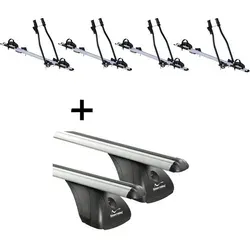 VDP Dachträger Set für Toyota Rav4 IV (ab 2013) mit 4x Fahrradträger SAGITTAR - Dachgepäckträger Set für Toyota Rav4 IV ab 2013, inklusive 4x hochwertiger Fahrradträger für sicheren und aufrechten Transport von Fahrrädern bis 15 kg. Einfach zu montieren und ideal für Abenteuer!