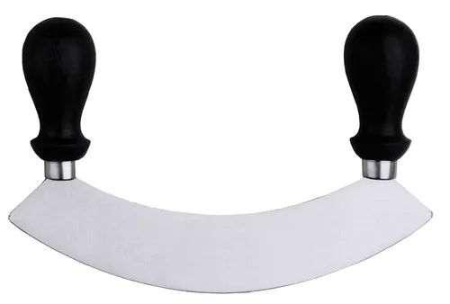 Contacto Wiegemesser 25 cm - Hochwertiges Wiegemesser aus X65CrMoV15-Stahl, seidenmatt poliert und mit ergonomischen Polyethylengriffen, ideal für präzises Schneiden in der Küche.