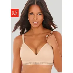 LASCANA Bralette-BH Freya ohne Bügel mit eingearbeitetem Push-up Kissen, bequemer BH beige 70