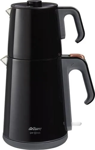 Arzum Teekocher Cay Sefasi - Elektrischer Türkischer Teekocher in Schwarz - Teekocher für perfekten türkischen Tee, mit elegantem Design und einfacher Handhabung – ideal für Teeliebhaber.