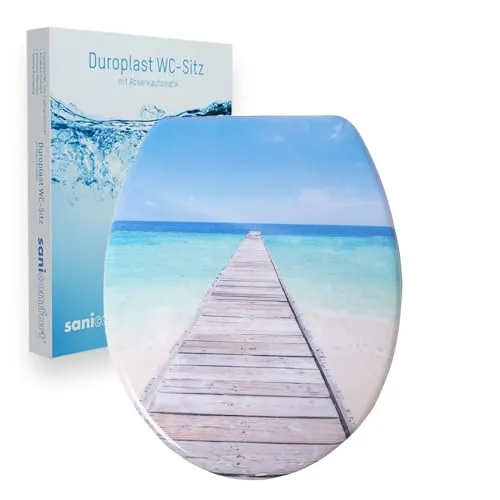 Sanicomfort WC-Sitz Ocean, Duroplast mit Absenkautomatik - WC-Sitze in modernem Design mit Soft-Close-Technologie für leises Schließen. Langlebig und hygienisch, ideal für jedes Badezimmer.