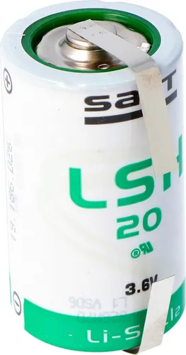 SAFT LSH 20 Lithium Batterie 3.6V mit U-Lötfahnen - Hochleistungs-Lithium-Batterie mit 3,6V, ideal für Militär- und Sicherheitsanwendungen, bietet eine niedrige Selbstentladung und eine lange Lebensdauer.