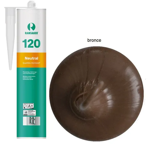 Ramsauer Dichtstoff Ramsauer 120 Neutral Silikon Dichtstoff 310ml Kartusche, gebrauchsfertig, UV- und witterungsbeständig, anstrichverträglich