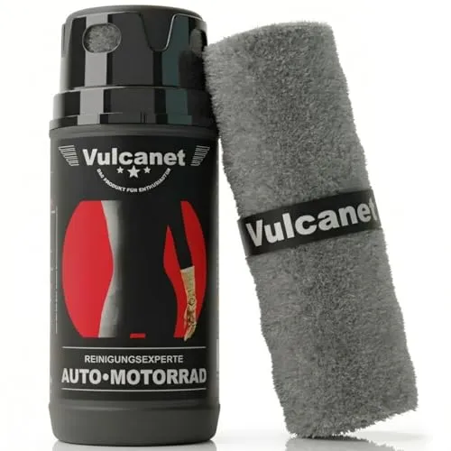 VULCANET Auto & Motorrad Reinigungsset für Experten, 80 Reinigungstücher + Inklusive Mikrofaser & Detailing Bürste – Reinigt, Poliert, Schützt – All-in-One Reiniger Karosserie, Felgen, Innenraum