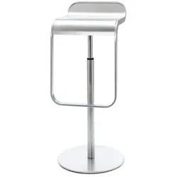 Barhocker Lem von Lapalma, Designer Shin, Tomoko Azumi, Edelstahl silber - Moderner Barhocker Lem in elegantem Silber von Lapalma. Mit einem stabilen Gestell aus matt verchromtem Metall und variabler Sitzhöhe von 66-79 cm. Ideal für stilvolle Bars und Küchen!