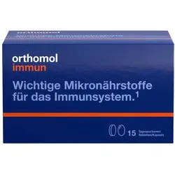 Orthomol Immun Tabletten/Kapseln 15er-Packung - Nahrungsergänzungsmittel zur Unterstützung des Immunsystems mit wichtigen Mikronährstoffen wie Vitamin C, D, Zink und Selen für ein starkes Immunsystem und Schutz vor oxidativem Stress.