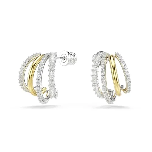 Swarovski Hyperbola Kreolen - Ohrringe für Damen mit gemischten Metalloberflächen, Teil der eleganten Hyperbola-Familie und perfekt für die FW24-Kollektion.