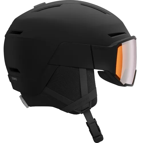 SALOMON Herren Helm HELMET OSMO Black/UNIV TO - Skihelme & Snowboardhelme – Der Osmo Helm vereint Komfort und Stil mit einem anpassbaren Custom Dial V-System und einem schützenden Visier, ideal für Brillenträger.