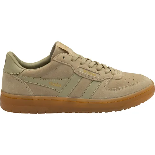 Gola Women's Hawk Suede '86 Sneaker - Bequeme Suede-Sneaker in Beige/Braun mit Gummi-Sohle, ideal für den Alltag und modisch kombinierbar. Entdecken Sie weitere Gola Modelle im Bergfreunde.de Online-Shop!