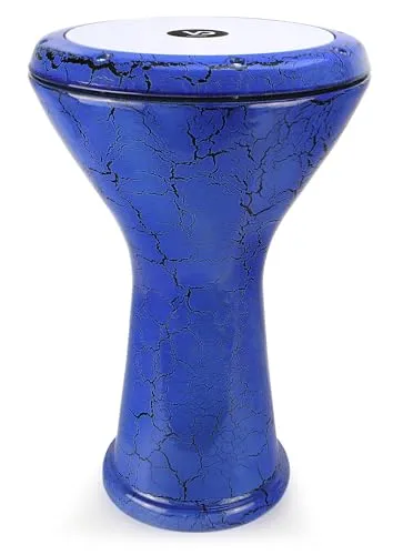 Orientalische Solo Darbuka mit Zubehör gerissener Lack Effeckt Blau/Schwarz