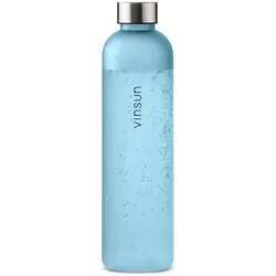 Vinsun Trinkflasche Tritan Wasserflasche 1L, Sportflasche Kohlensäure geeignet & BPA frei, Auslaufsicher, bruchsicher, geruchs- und geschmacksneutral blau 1000 ml | 28 cm