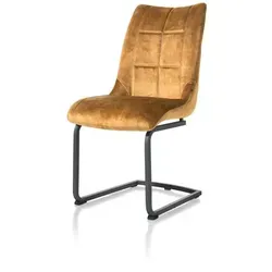 Henders & Hazel Mischa Esszimmerstuhl Swing – 2er Set - Esszimmerstühle mit schwarzem Metallschwinggestell und pflegeleichtem Stoff Karese für höchsten Komfort und stilvolles Design – ideal für jeden Esstisch.