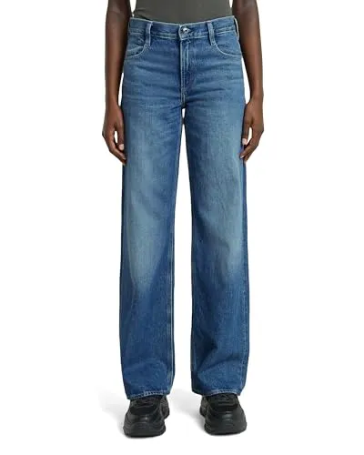 G-STAR Damen Judee Low Waist Loose Jeans Blau - Stylische Jeans mit niedrigem Bund und lockerem Schnitt, ideal für einen originellen Look und hohen Tragekomfort. 5 Taschen und einzigartiges G-STAR Label aus lederähnlichem Papier.
