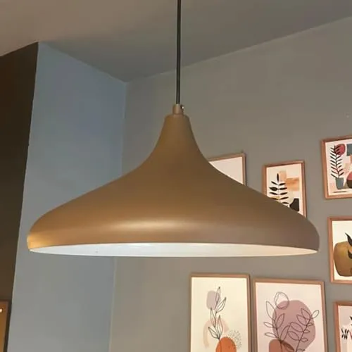 bamyum Champion Hängelampe Küche Milchbraun Ø35cm - Skandinavische Pendelleuchte in Vintage-Design, ideal für Esstische. Sie sorgt für warmes Licht und eine angenehme Atmosphäre in jedem Raum.