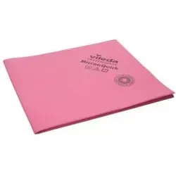 Vileda Professional MicronQuick Microfasertuch, 5-teilig, 40x38cm 152110 , 1 Packung = 5 Tücher, rot