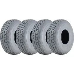 330x100 Mobilität Roller Reifen Grau Block Pneumatische Non Marking (Satz von 4) - Autoreifen, hochwertige 4-Lagen-Reifen mit nicht markierendem Gummi, ideal für Mobilität Roller und elektrische Rollstühle, bieten hervorragende Traktion und eliminieren Bodenmarkierungen.