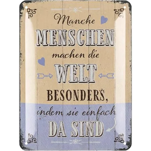 LANOLU Retro Blechschild MANCHE MENSCHEN, lustige Sprüche Schild Freundschaft, Shabby Chic Deko, Geschenke für beste Freunde, Retro Farmhouse Deko, vintage Metallschilder 15x20cm