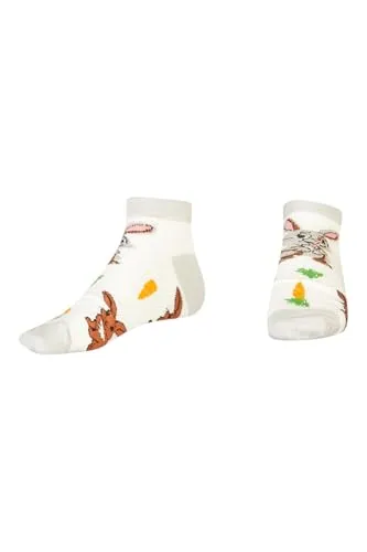AbgeStrumpft Sneaker Socken Hase (DE/NL/SE/PL, Numerisch, 43, 46, Regular, Regular, weiß)