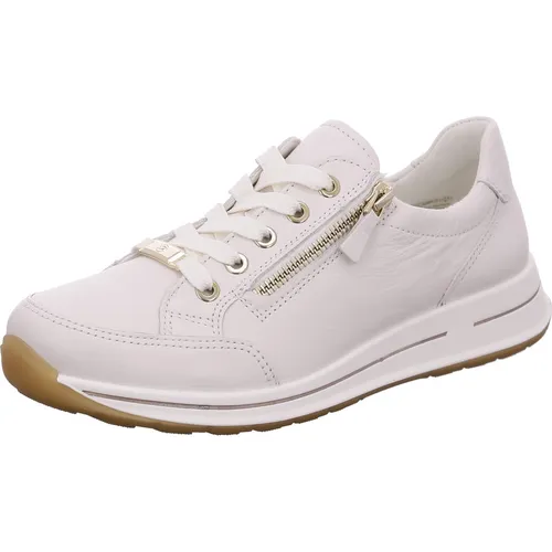 Ara Osaka - Cream Leder Sneaker - Damen Sneaker in creme mit Schnürung und Reißverschluss für einfachen Einstieg, ideal für Freizeitaktivitäten und modische Akzente.