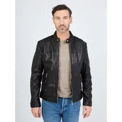 Bikerjacke JCC "51155" - Herren, Gr. 60, schwarz aus Lammleder - Funktionsjacke aus 100% Lammleder, mit Reißverschlusstaschen und individuell verstellbaren Ärmeln für optimalen Sitz.