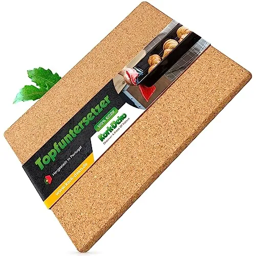 XXL Korkuntersetzer 45x30 cm – Rechteckig, hitzebeständig und rutschfest - Vielseitiger Korkuntersetzer für große Töpfe und Pfannen, ideal als Dekoration oder Bastelunterlage. Hergestellt aus 100% Kork aus Portugal, stabil und pflegeleicht.