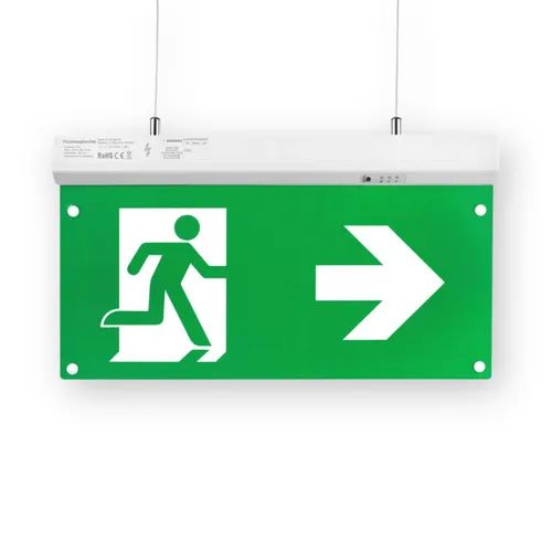 LED-Fluchtwegleuchte Exit Leuchte mit Notstromakku - Sicherheits- & Alarmtechnik, sorgt für sichere Orientierung im Notfall dank Notstromakku und 4 Piktogrammen