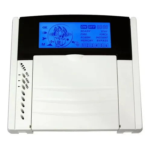 Teletek LCD63VG LCD Tastatur Blue Command für Center CA62 - 12 Zone - Tastatur in Weiß für Center CA62, ideal für eine benutzerfreundliche Bedienung in umfangreichen 12-Zonen-Systemen.